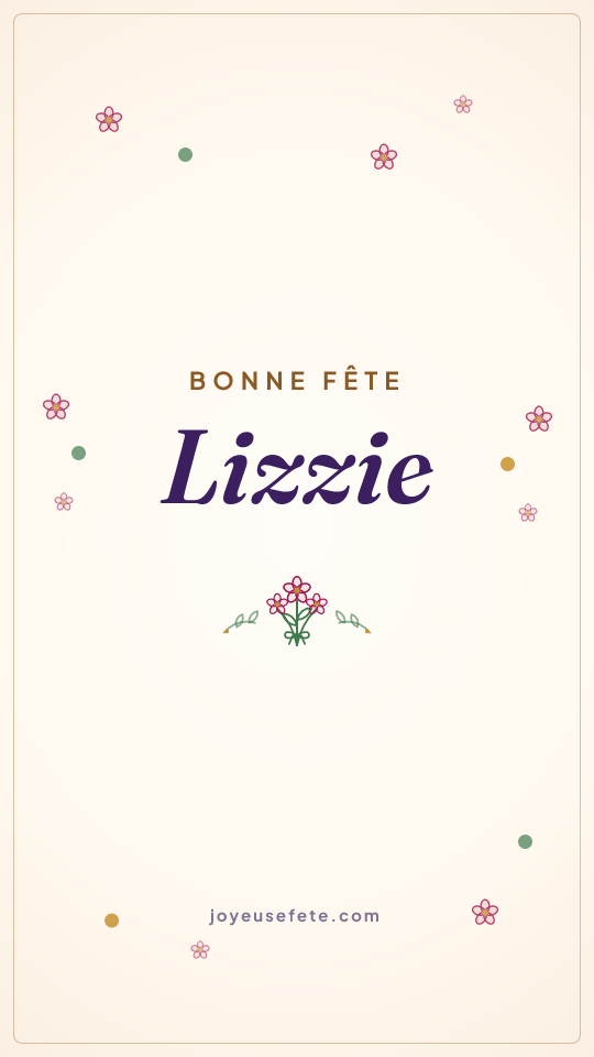 Image « Bonne fête Lizzie » au format story