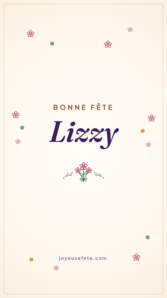 Image « Bonne fête Lizzy » au format story