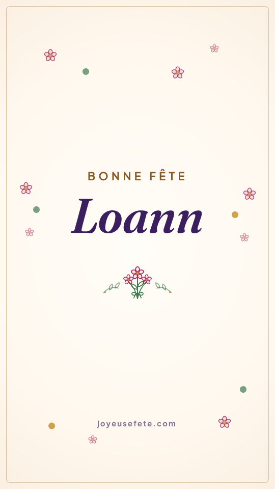 Image « Bonne fête Loann » au format story