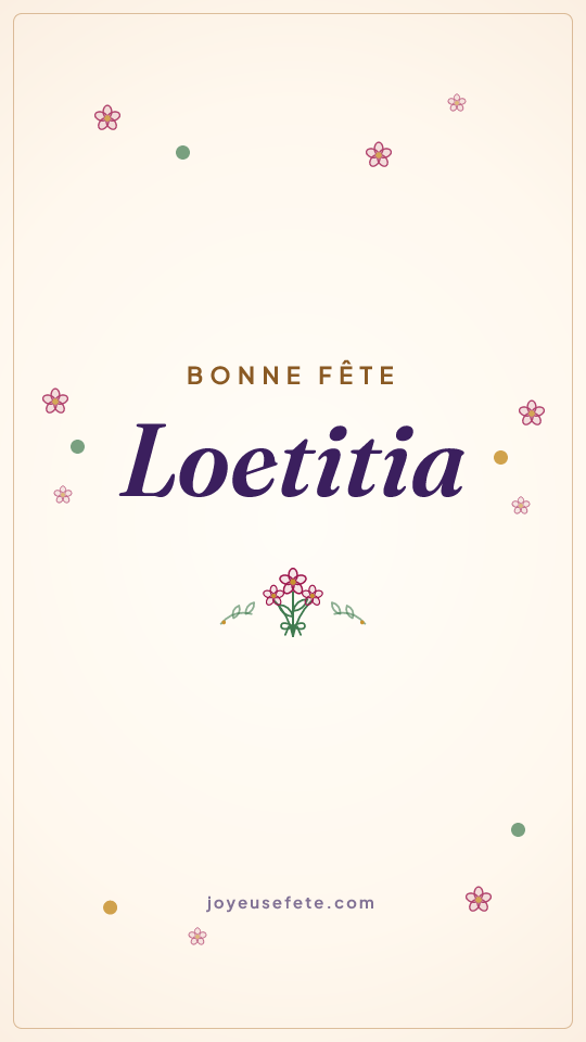 Image « Bonne fête Loetitia » au format story