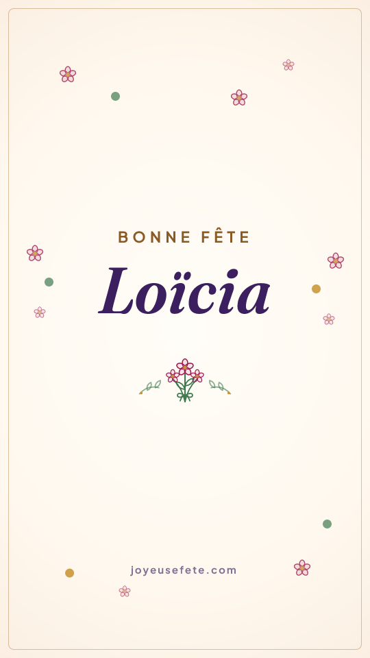 Image « Bonne fête Loïcia » au format story