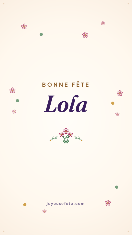 Image « Bonne fête Lola » au format story