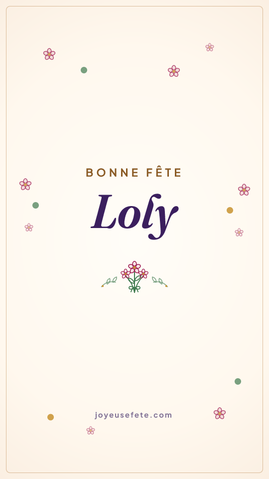 Image « Bonne fête Loly » au format story