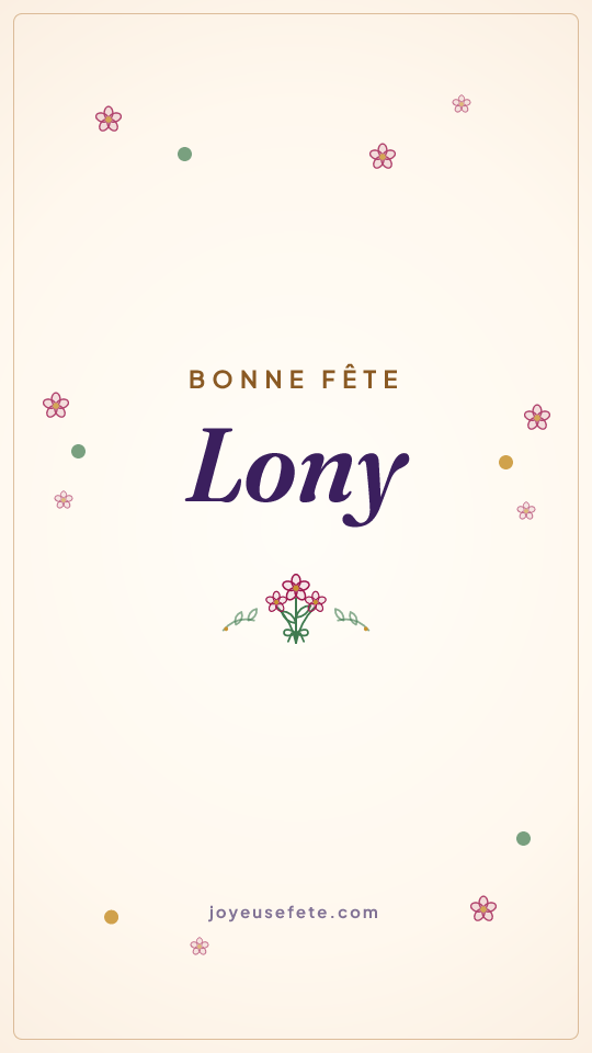 Image « Bonne fête Lony » au format story