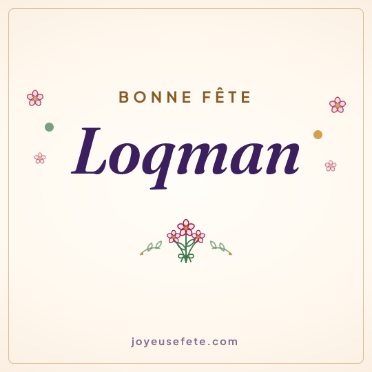 Image carrée « Bonne fête Loqman » pour WhatsApp