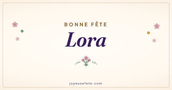 Image « Bonne fête Lora » au format large