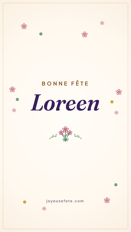 Image « Bonne fête Loreen » au format story