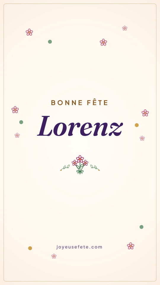 Image « Bonne fête Lorenz » au format story