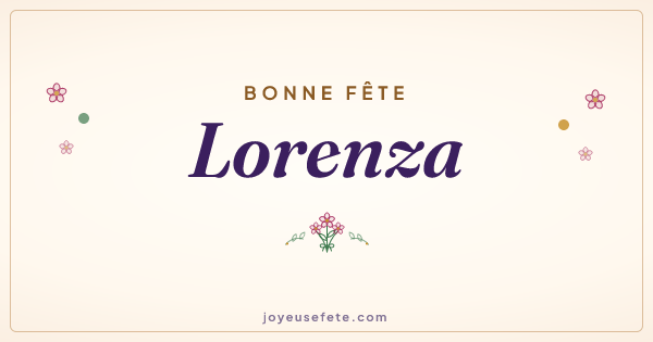 Image « Bonne fête Lorenza » au format large