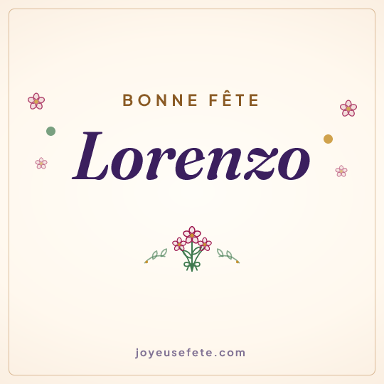 Image carrée « Bonne fête Lorenzo » pour WhatsApp
