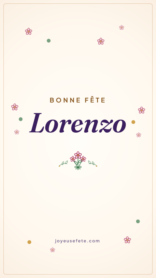 Image « Bonne fête Lorenzo » au format story