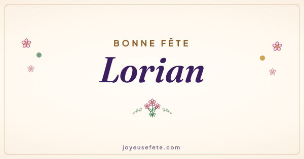 Image « Bonne fête Lorian » au format large