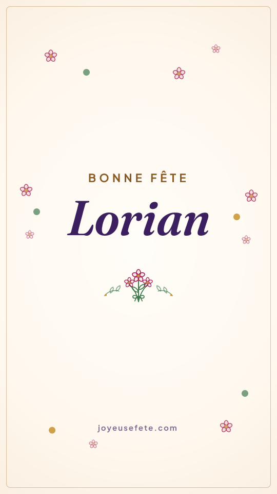 Image « Bonne fête Lorian » au format story
