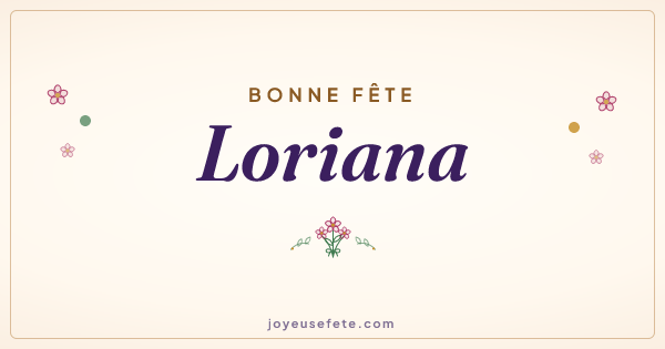 Image « Bonne fête Loriana » au format large