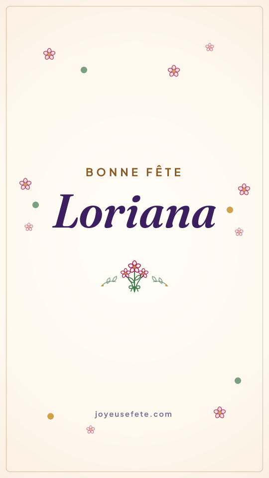 Image « Bonne fête Loriana » au format story