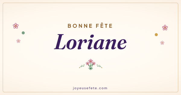 Image « Bonne fête Loriane » au format large