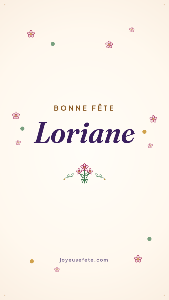 Image « Bonne fête Loriane » au format story