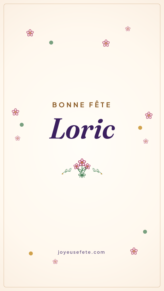 Image « Bonne fête Loric » au format story