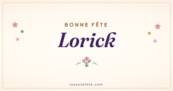 Image « Bonne fête Lorick » au format large