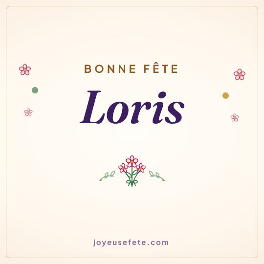 Image carrée « Bonne fête Loris » pour WhatsApp