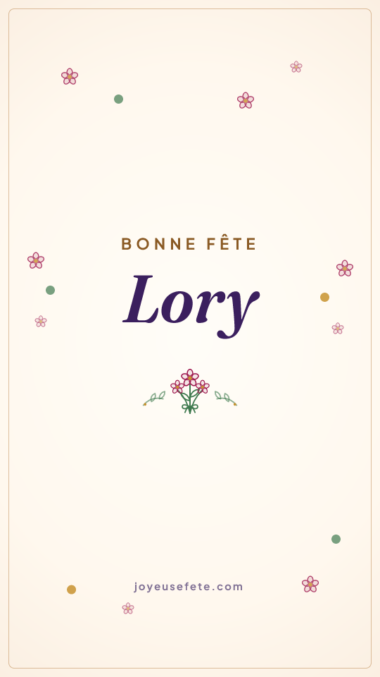 Image « Bonne fête Lory » au format story