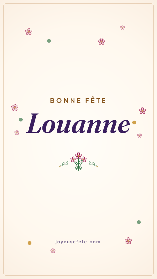 Image « Bonne fête Louanne » au format story