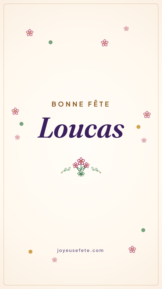 Image « Bonne fête Loucas » au format story