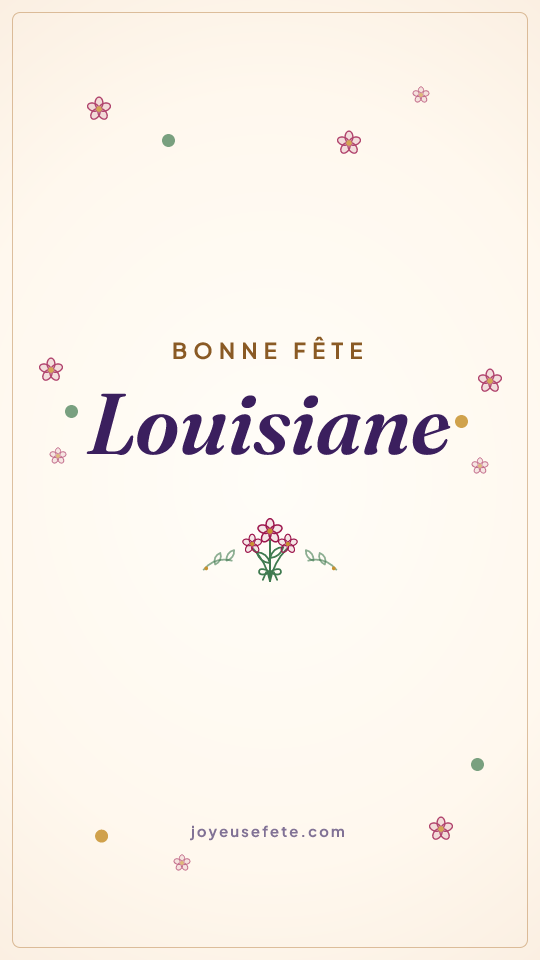 Image « Bonne fête Louisiane » au format story