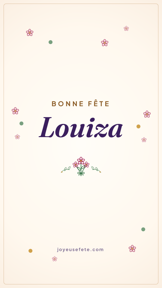 Image « Bonne fête Louiza » au format story