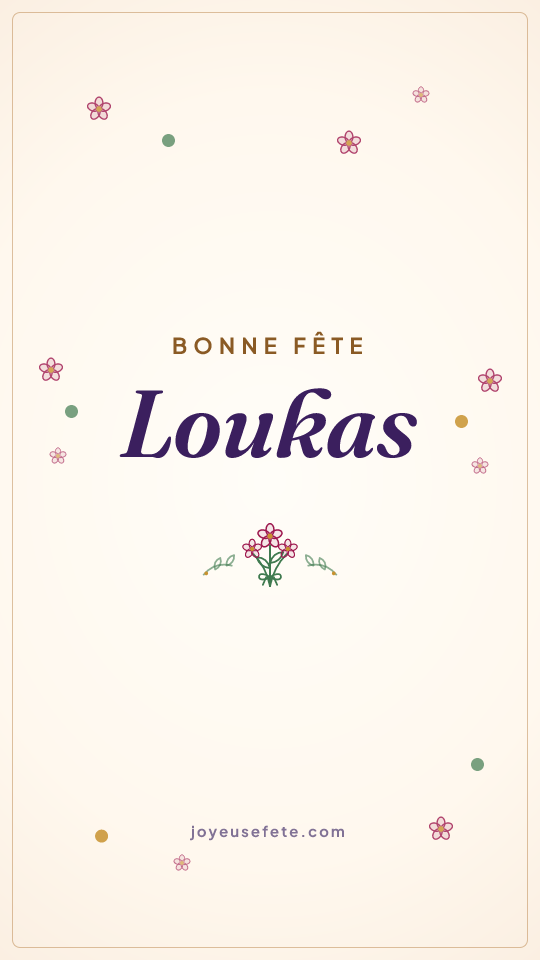 Image « Bonne fête Loukas » au format story