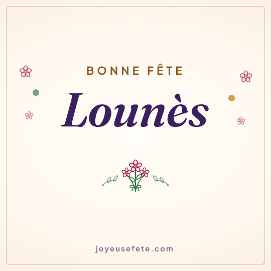Image carrée « Bonne fête Lounès » pour WhatsApp