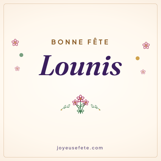 Image carrée « Bonne fête Lounis » pour WhatsApp