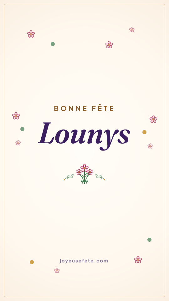 Image « Bonne fête Lounys » au format story