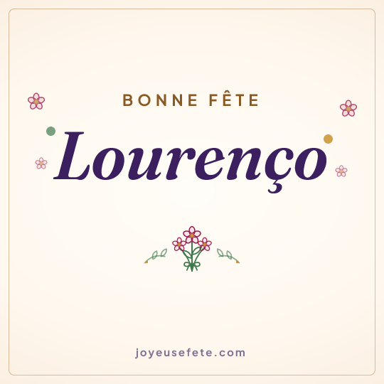 Image carrée « Bonne fête Lourenço » pour WhatsApp