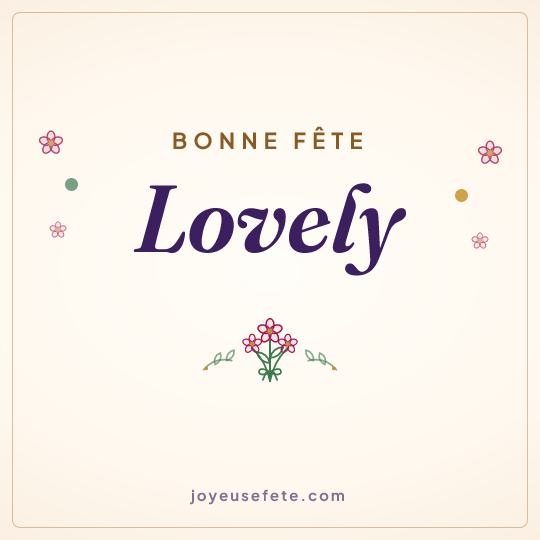 Image carrée « Bonne fête Lovely » pour WhatsApp