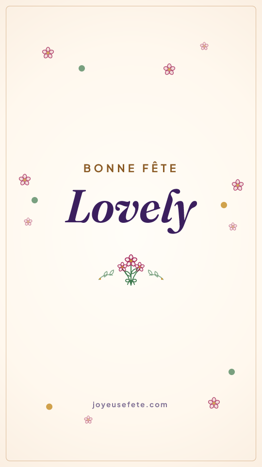 Image « Bonne fête Lovely » au format story