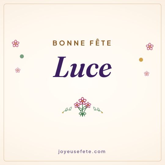 Image carrée « Bonne fête Luce » pour WhatsApp