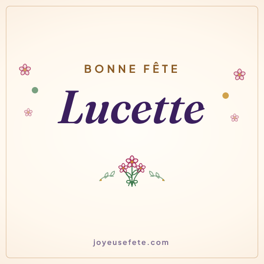 Image carrée « Bonne fête Lucette » pour WhatsApp