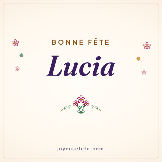 Image carrée « Bonne fête Lucia » pour WhatsApp