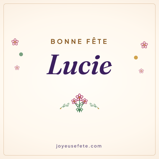 Image carrée « Bonne fête Lucie » pour WhatsApp