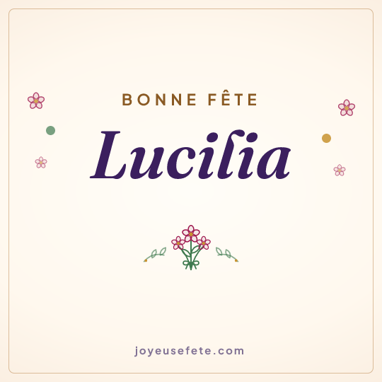 Image carrée « Bonne fête Lucilia » pour WhatsApp