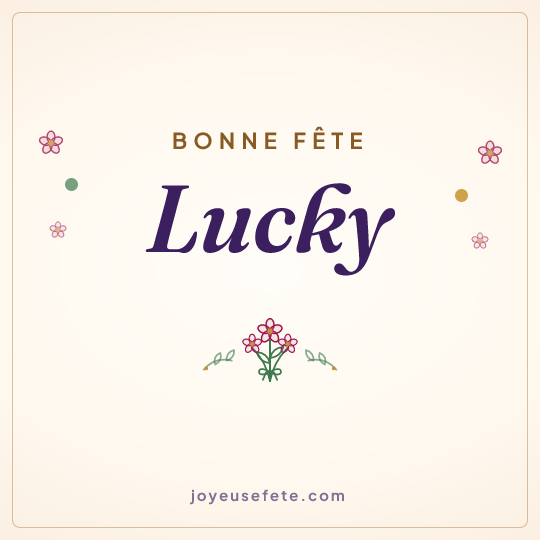 Image carrée « Bonne fête Lucky » pour WhatsApp