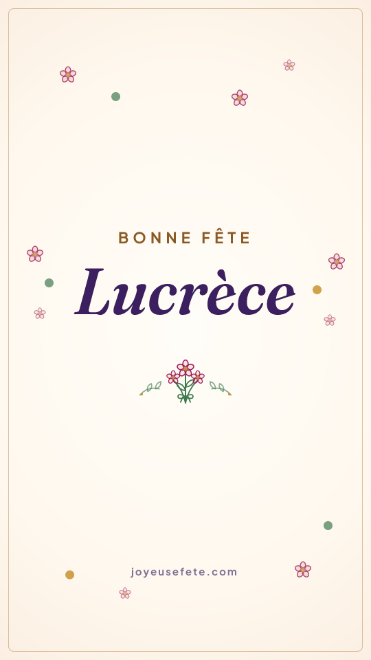 Image « Bonne fête Lucrèce » au format story