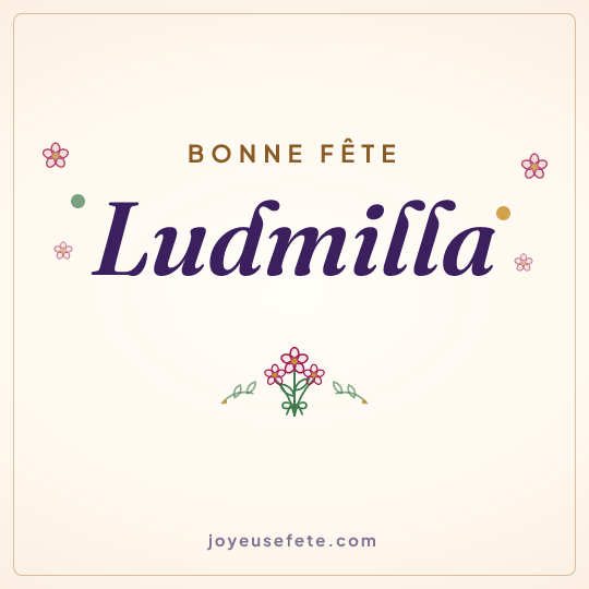 Image carrée « Bonne fête Ludmilla » pour WhatsApp