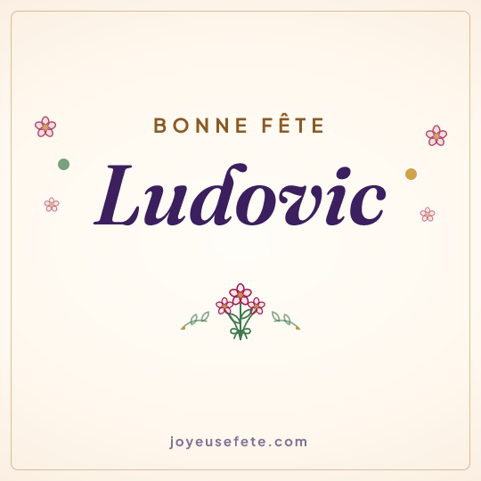 Image carrée « Bonne fête Ludovic » pour WhatsApp