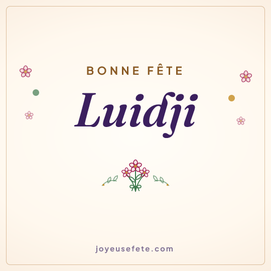 Image carrée « Bonne fête Luidji » pour WhatsApp