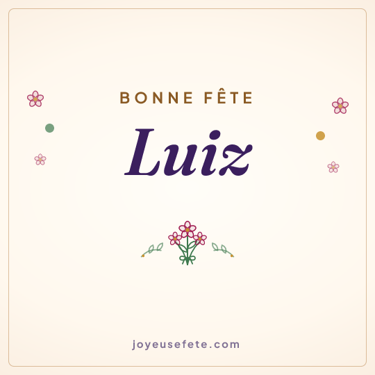 Image carrée « Bonne fête Luiz » pour WhatsApp