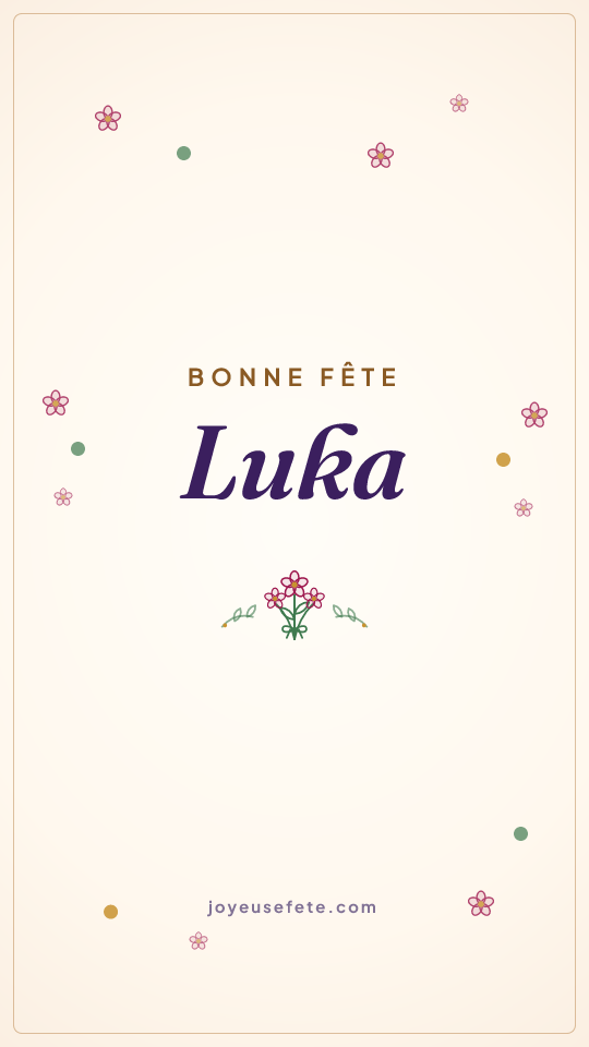 Image « Bonne fête Luka » au format story