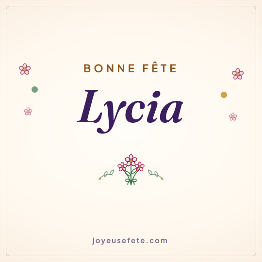 Image carrée « Bonne fête Lycia » pour WhatsApp