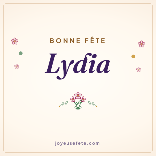 Image carrée « Bonne fête Lydia » pour WhatsApp
